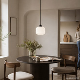 ESTILO lampa wisząca czarny 1x40W E27 klosz biały