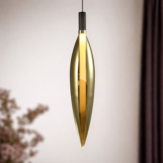 Suspension Nordic tube en verre or simple pour salon et chambre