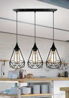 Hanging ceiling lamp black wire 3x60W Ggraf Candellux 33-62901