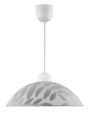 Lampa wisząca Letycja pojedyncza z białym kloszem nad stół do kuchni E27