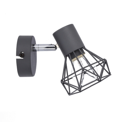 Kinkiet szary druciany pojedynczy 1X40W E14 Verve 91-60969