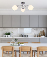 Estar plafonnier chrome E27 avec abat-jour blanc 33-09432