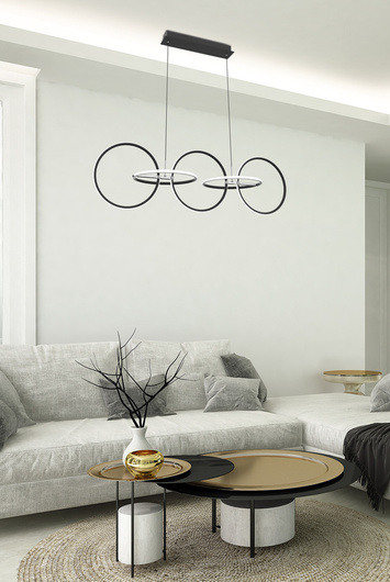 lampa sufitowa wisząca candellux apeti kos led czarny 4000k