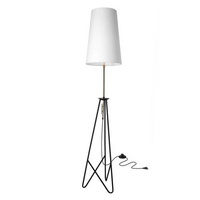 Lampadaire TAFLO or noir 1xE27 abat-jour blanc 51-07322
