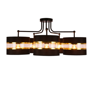 ANDY SUSPENSION NOIR E27 ABAT-JOUR NOIR+OR