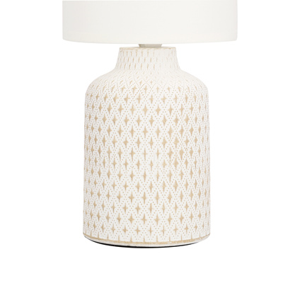 Tischlampe aus weißer Keramik für den Nachttisch Iner Candellux 41-79848