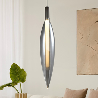 Lampa wisząca Nordic szklana transparentna tuba pojedyncza do salonu