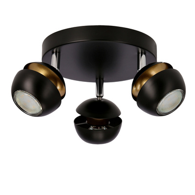 Boni plafonnier 3x3w gu10 led noir