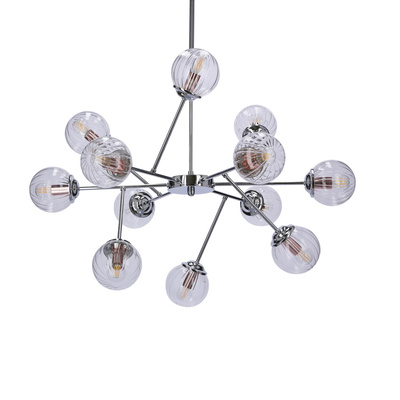 Hanging ceiling lamp chrome with glass shades 12x40W Best Candellux 30-64806