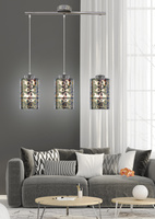 Chrome hanging lamp with a glass shade 3D 3x40W Nocturno Candellux 33-57709