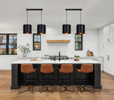 Hanging lamp black 2xE27 Candida 32-00712