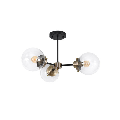 Plafoniera negru/patina 3xE14 Lentila 33-01290