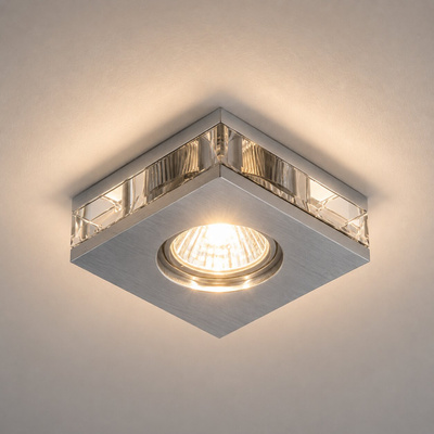 Plafonnier aluminium satiné carré MR16 50W SA-06 Candellux 2224558