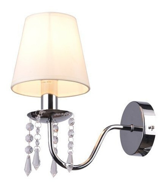 Applique chromée / abat-jour beige avec cristaux 40W Ruti Candellux 21-58706