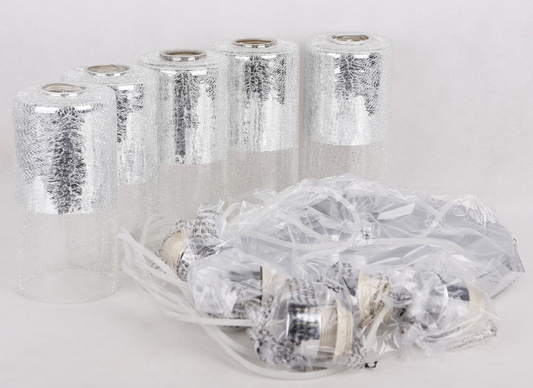 Lampă de tavan argintiu cu abajur de sticlă 5x60W Libano Candellux 35-51813