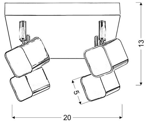 Plafonnier LED 4x4W chrome 20cm FORMA 98-62062