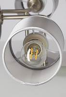 Lampa sufitowa satyna nikiel tkany abażur 6x40W Sax Candellux 36-70708