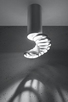 Plafonnier tube 20cm anneau blanc 2282725