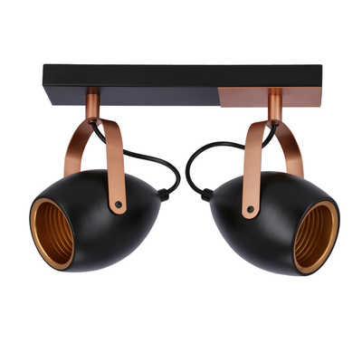 Spot reglabil negru si cupru E14 2x40W Anica 92-81797