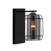 Jonera lamp applique noire P25 1X40 E27 abat-jour fumé 21-08411