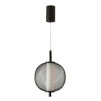 Lampa wisząca druciana PUMA z kulistym kloszem 20 cm – designerska lampa do salonu LED 3000K