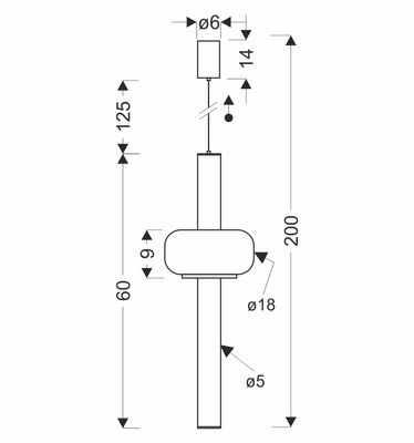Lampa wisząca Puras G ze szklaną ozdobą pojedyncza LED 15W 3000K do salonu