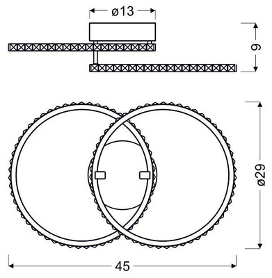 LED-Deckenleuchte 28W Chromringe Hello 98-69641
