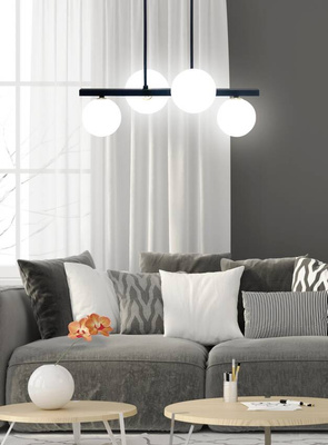 Hanging ceiling lamp black and white 4x28W Kama 34-01214