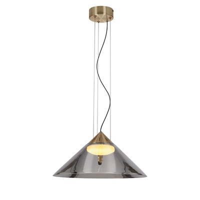 Lampa wisząca Presto 34 szklana złota z kloszem dymionym nad stół GX53