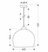 Hängelampe grau 1xE27 50cm Monroe 31-78360