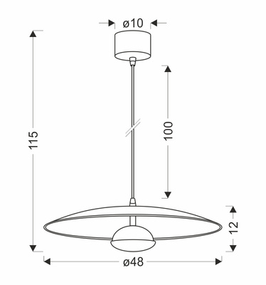 Pendant lamp LUND 48 cm minimalistic white plate shade Scandinavian lamp for dining room and living room LED