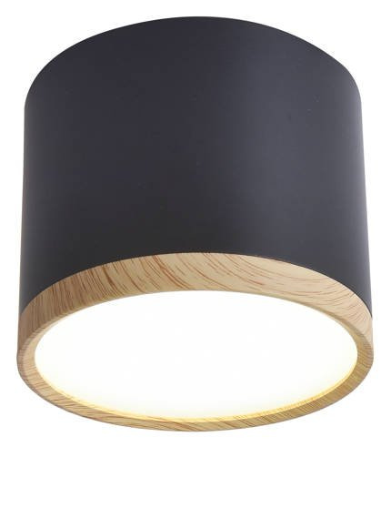 Plafonnier noir et bois 8,8x7,5cm Tube Candellux 2275949