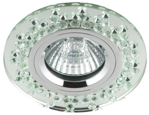 Plafonnier Candellux fixe rond chrome verre transparent