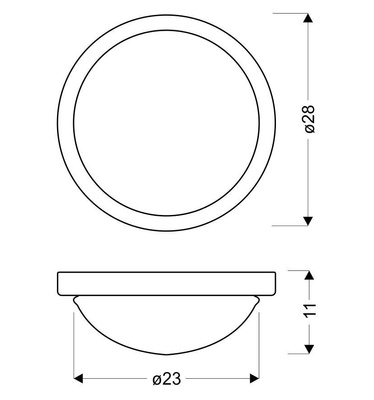 Lampa de tavan crom 28cm IP44 60W E27 Roda Candellux 11-9691