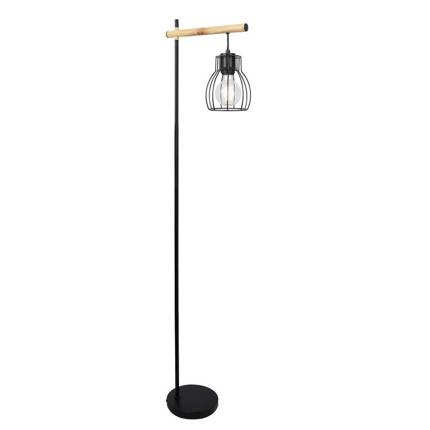 Lampa de podea neagra cu abajur de cos de otel Bernita 51-78766