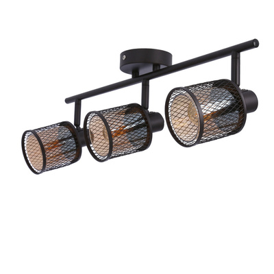 Plafoniera cafea aurie abajur chihlimbar 3xE14 Canabera Candellux 93-82541