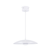 Pendant lamp LUND 34 cm minimalist white plate shade Scandinavian lamp over table LED
