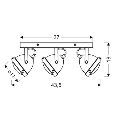 Roststreifen-Deckenleuchte 3x40W GU10 Frodo Candellux 93-71088