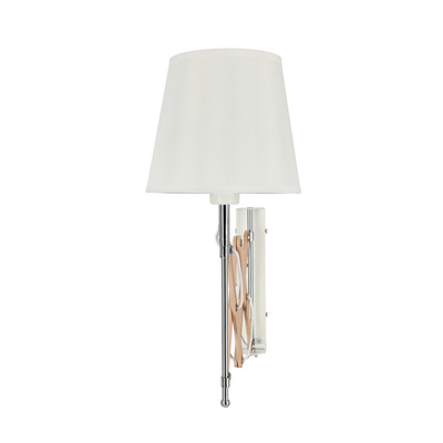 Wall lamp white chrome / wood adjustable 40W E27 Mito Candellux 21-75437