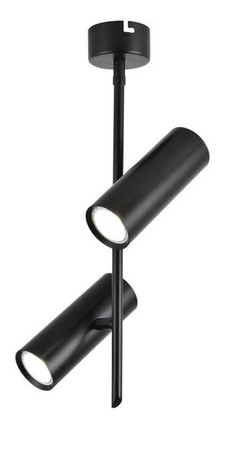Lampa wisząca tuba podwójna czarna regulowana LED Candellux