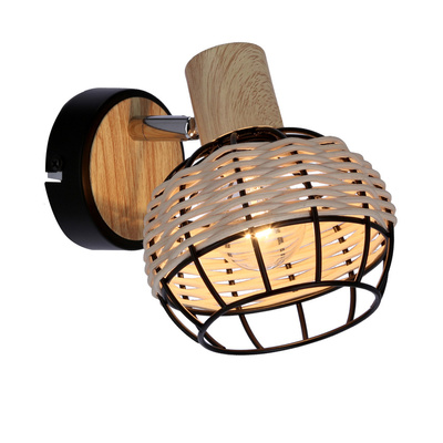 Tajga Lampe schwarz + Holzwandleuchte 1x40w e14 schwarz + Holzschirm
