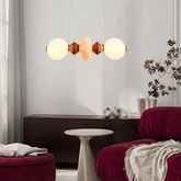 FLORES pendant lamp brass brown orange 15W LED 3000K white shade