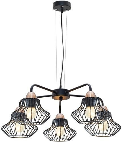 Plafonnier suspendu 5x60W E27 noir Alen 35-67043