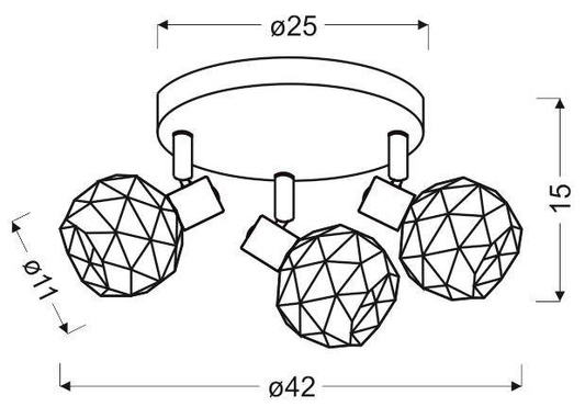 Acrobat 98-22233 Deckenleuchte mit schwarzem Kupferlampenschirm