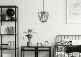 Lampe à suspension loft en métal noir 40W E27 Jonas 31-78483
