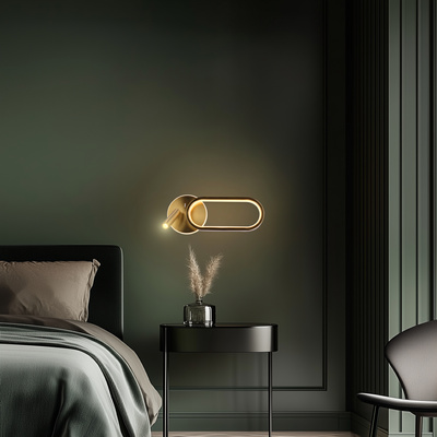 MONET oval gold wall lamp 13W LED 3000K 4000K 6000K white shade 22 35684