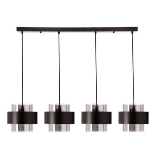 Spiega lampa wisząca czarny 4x60W E27 klosz dymiony