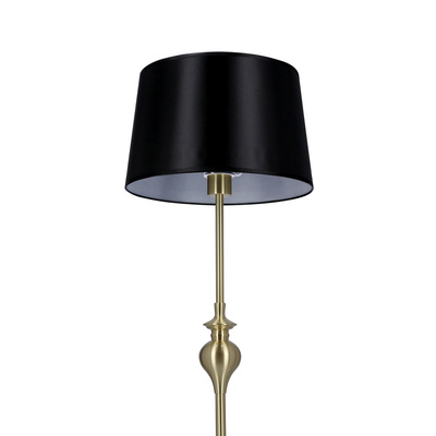 Lampadaire Prima gold satin doré E27 noir 51-09258