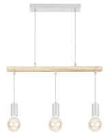Hängelampe weiß + Holz 3xE27 IZZY 33-78070