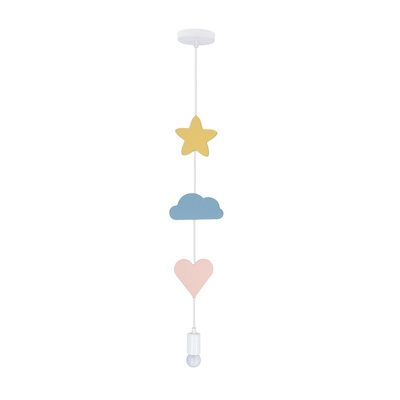 HEART CS SUSPENSION 1X20W E27 IQ ENFANTS ROSE+BLEU+BLANC